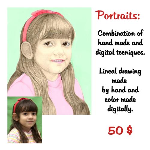 Commissions of humans and animals portraits